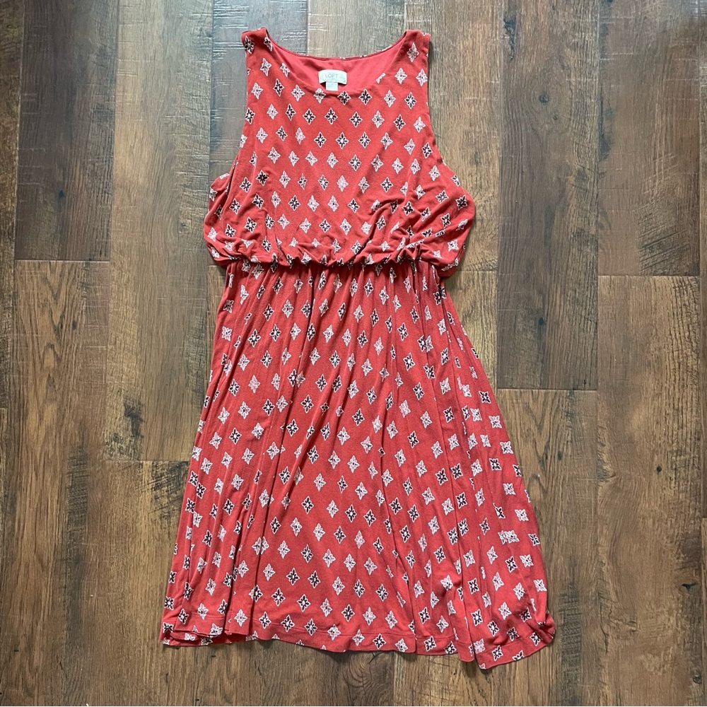 ANN TAYLOR Loft Aztec-motif dress, size LP - Picture 4 of 10